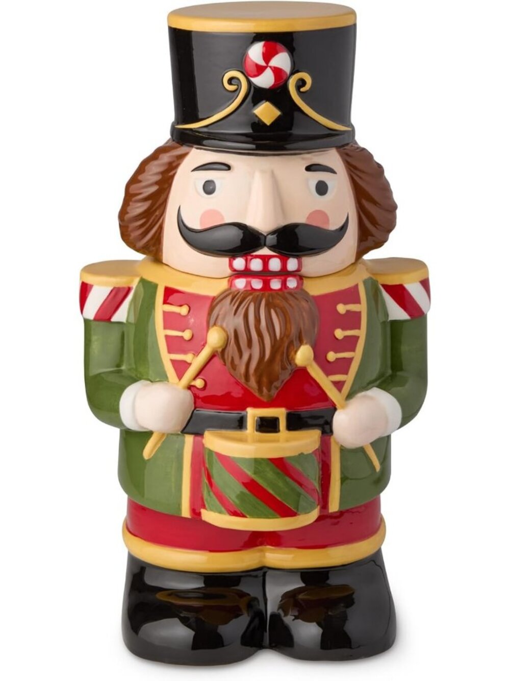 Festive Nutcracker Cookie Jar – 3D Ceramic Storage for Holiday Treats & Décor